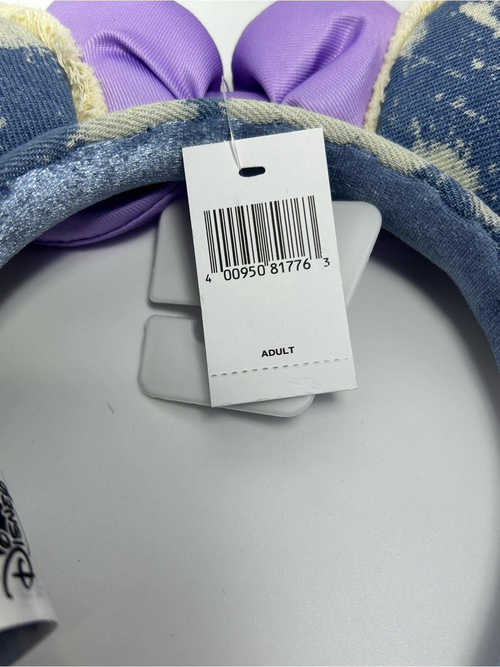 Disney Denim-Print Ear Headband with Lavender Bow - NWT - Picture 6 of 6